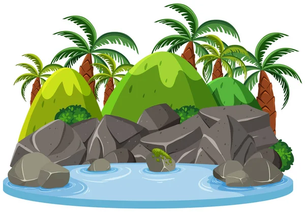 Isolated nature water pond — Stock Vector