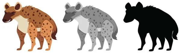 Conjunto de caráter hiena — Vetor de Stock