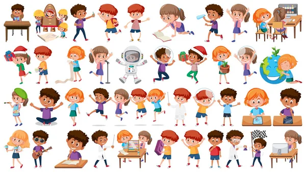 Conjunto de carácter de niños — Vector de stock