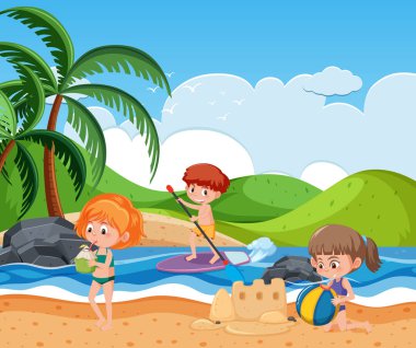 Yaz plaj üzerinde kişi