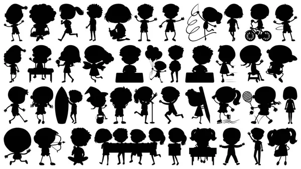 Set of silhouette character — Stock Vector