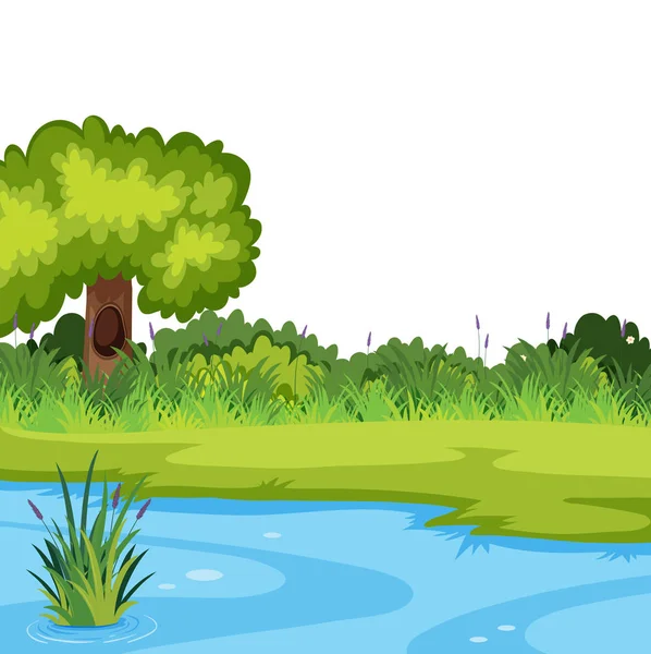 Una plantilla de río de naturaleza — Vector de stock