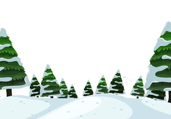 Ett vinterlandskap utomhus — Stock vektor