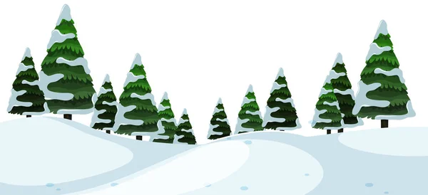 Un paysage extérieur hivernal — Image vectorielle