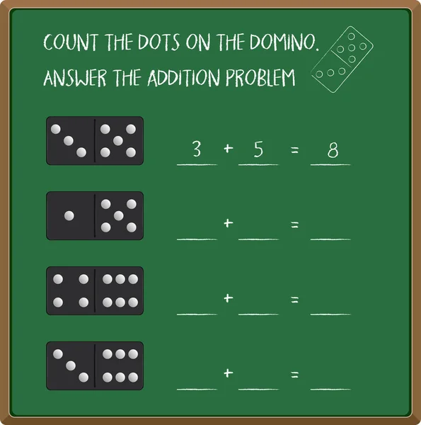 Zahl mit Dominostein zählen — Stockvektor