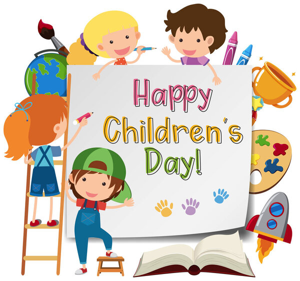 Happy children's day icon