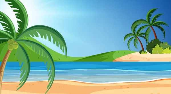 Una simple escena de playa — Vector de stock