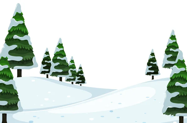 Un paysage hivernal plat — Image vectorielle
