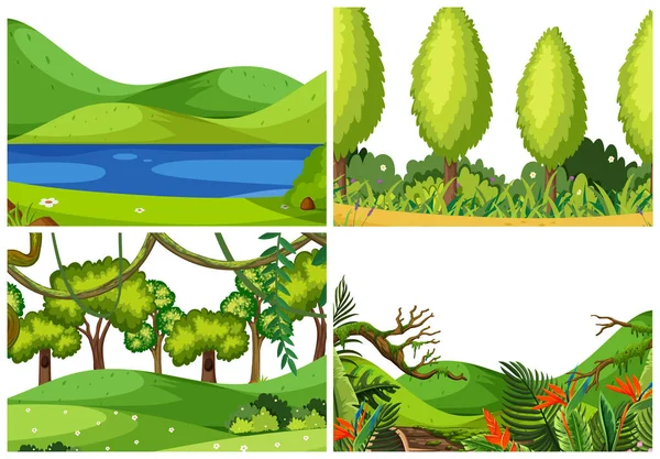 Conjunto de paisaje natural — Archivo Imágenes Vectoriales