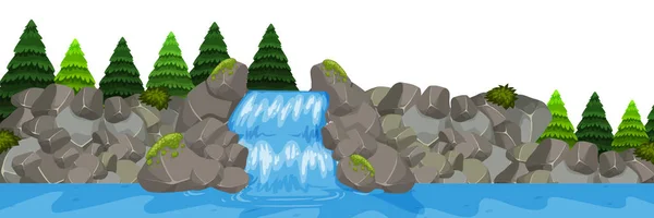 Isolated waterfall landscape scene