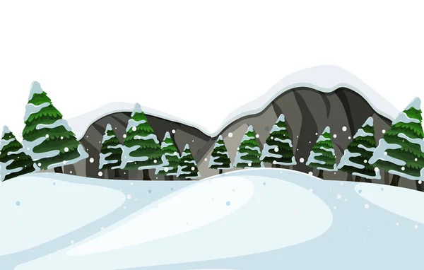 Un paysage hivernal extérieur — Image vectorielle