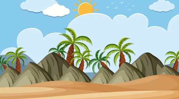 Naturaleza al aire libre playa escena — Vector de stock