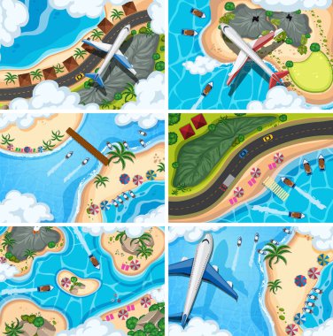 Havadan izleme sahneleri seti