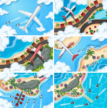 Havadan izleme sahneleri seti