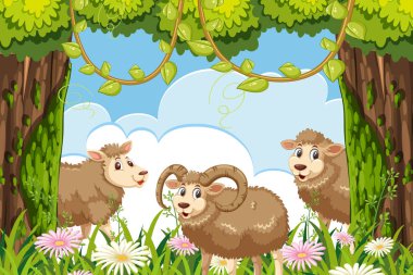 Orman sahnesinde Rams