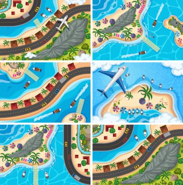 Havadan izleme sahneleri seti