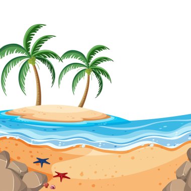 Mavi deniz ve adanın manzara arka planı