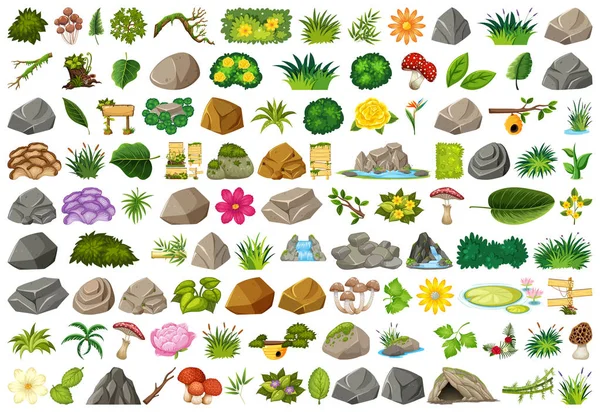 Set of isolated objects theme - gardening — Stock Vector