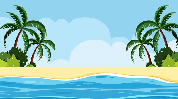 Paisaje diseño de fondo de la playa durante el día — Vector de stock