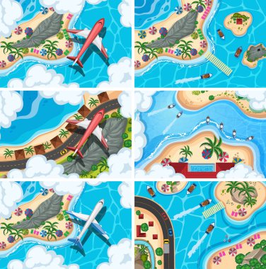 Havadan izleme sahneleri seti