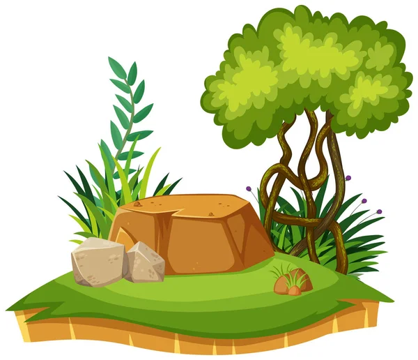 Paisaje natural del parque con hierba verde — Vector de stock