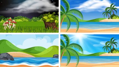 Plaj da dahil olmak üzere açık sahne bir dizi