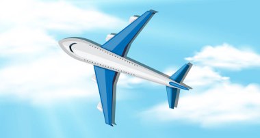 Uçan uçak ile gökyüzü arka plan