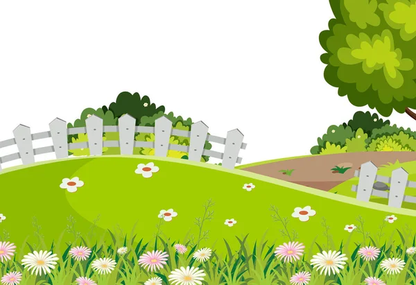 Paysage fond de grreen herbe sur la colline — Image vectorielle