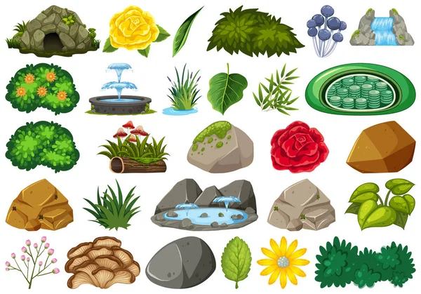 Set of isolated objects theme - gardening — Stock Vector