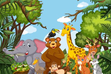 Natue sahnede Orman hayvanları