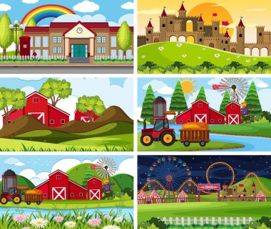 Çiftlik de dahil olmak üzere açık sahne bir dizi