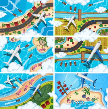 Havadan izleme sahneleri seti