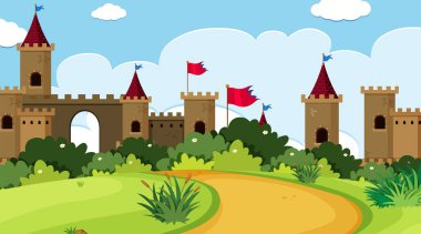 Kale ile bir açık hava sahnesi