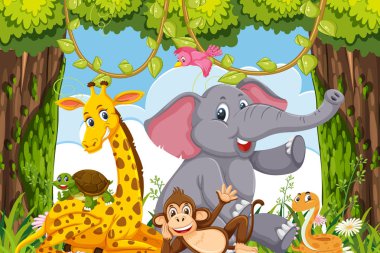 Orman sahne hayvanlarda