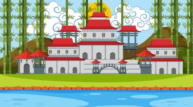 Asya kalesi ile bir açık hava sahnesi