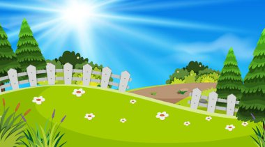 Gündüz parkın peyzaj arka plan tasarımı