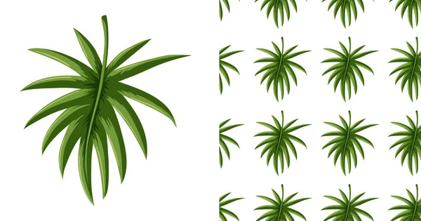 Modèle sans couture de feuilles sur blanc — Image vectorielle