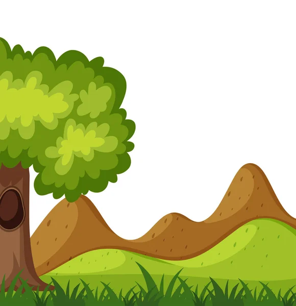 Landschaft Hintergrund von kleinen Hügeln und grünem Gras — Stockvektor