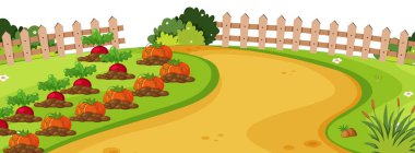 Bahçede sebze ile Peyzaj arka plan