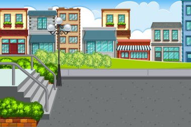 Şehir ile bir açık hava sahnesi