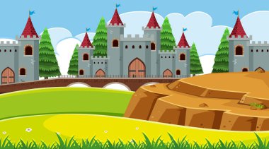 Kale ile bir açık hava sahnesi