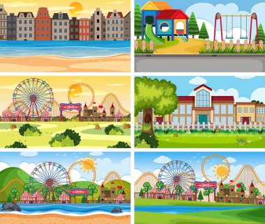 Lunapark da dahil olmak üzere bir dizi açık hava sahnesi