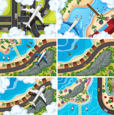 Havadan izleme sahneleri seti