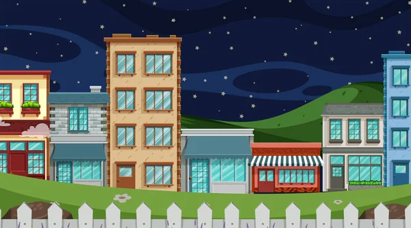 Una escena al aire libre con edificio de tienda — Vector de stock