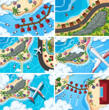 Havadan izleme sahneleri seti