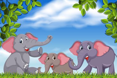 Doğa arka plan filler