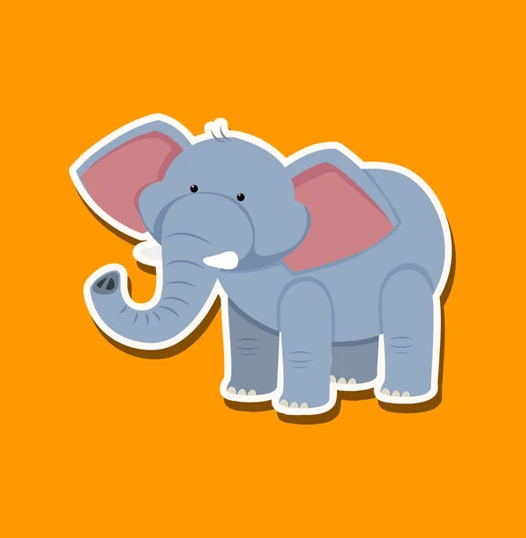 Aufkleber-Design mit süßem Elefanten — Stockvektor