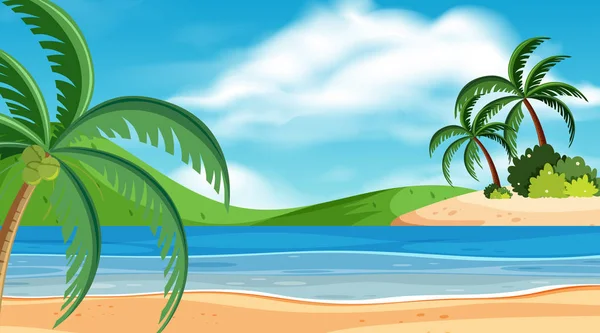 Landscape background design with ocean at daytime