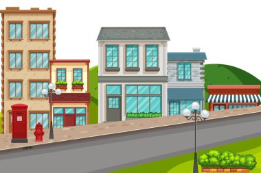 Şehirdeki binaların manzara arka planı