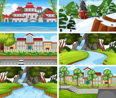 Su da dahil olmak üzere açık sahne bir dizi